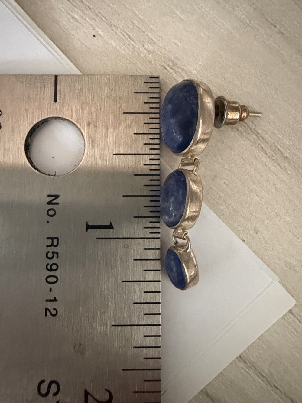 Sterling Silver blue Lapis Earrings - Picture 3 of 5